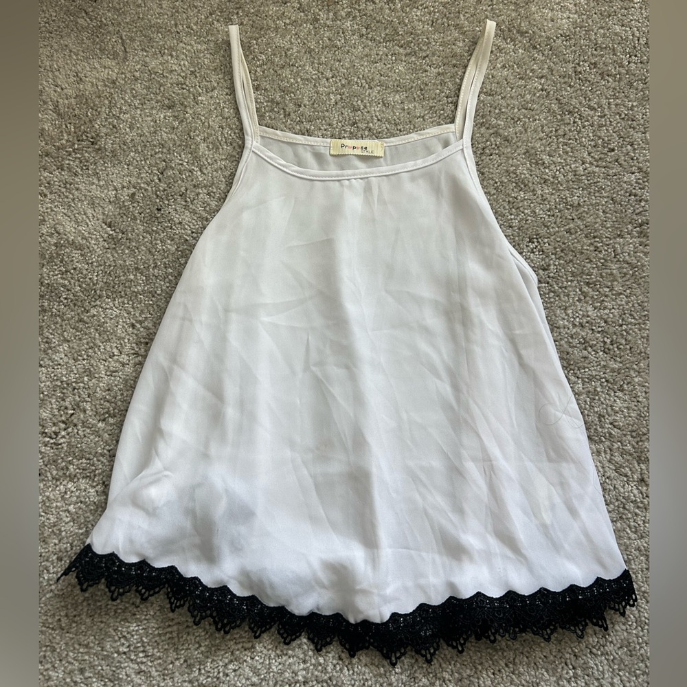 White Tank Top Blouse